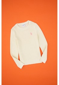 Resim U.S. Polo Assn. Kız Çocuk Krem Bisiklet Yaka Basic Kazak 50316842-VR256 