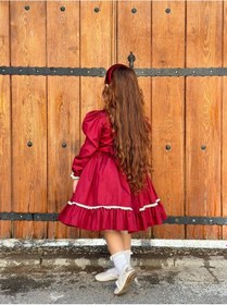 Resim Bordo Kurdaleli Vintage Kız Bebek Elbisesi,doğum Günü Elbise,fotoğraf Çekim Elbisesi,0-12 Yaşa Uygun Bordo 