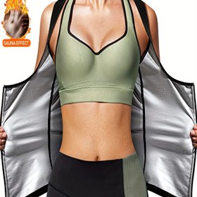 Resim Kadın Polyester Spandex Spor Tank Üst - %90 Polyester %10 Spandex, Tek Renk, Örgü Kumaş, Az Esnek, Kısa Uzunluk, Tüm Mevsimler için Elegant Spor Yelek 