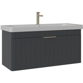 Resim Orka Procida 105 Cm Mat Antrasit Banyo Dolabı Alt Modül Lavabo Antrasit 