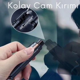 Resim 2'si 1 Arada Araç Güvenlik Çekici ve Emniyet Kemeri Kesici - Siyah 