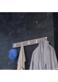 Resim Modilayn Arı Serisi 76,4x9,6 Cm 5'li Set 15 Kancalı Banyo Askısı Ekstra Düzen Ve Yer Tasarrufu Beyaz - Cordoba 