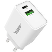 Resim Buff BL60-1UC 20W Hızlı Şarj Cihazı Dual QC3.0 Type-C Şarj Adaptörü Beyaz 