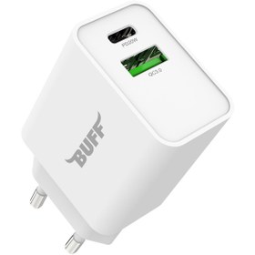 Resim Buff BL60-1UC 20W Hızlı Şarj Cihazı Dual QC3.0 Type-C Şarj Adaptörü Beyaz 