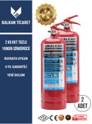 Resim Balkan Ticaret 2 Adet 2 Kg Tozlu Yangın Tüpü - hemen müdahale için özel tasarım 