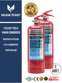 Resim Balkan Ticaret 2 Adet 2 Kg Tozlu Yangın Tüpü - hemen müdahale için özel tasarım 