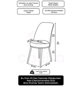Resim Canisa Dexa Serisi, Üst Kalite Mutfak Sandalyesi, Kahve Sandalye, Metal Siyah Iskeletli Kahve Sandalye Siyah Ayak 