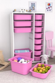 Resim Pratico Rine 14 Sepetli Çok Amaçlı Oyuncak Dolabı Açık Pembe 2d4k8u 