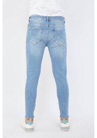 Resim Erkek Yama Detaylı Açık Mavi Jean 001 