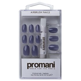 Resim Promani Koyu Mavi Slate Takma Tırnak Kiti 24'lü 