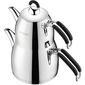 Resim Emsan Mina Midi Çaydanlık Takımı Siyah 0.75-2.0lt Siyah 