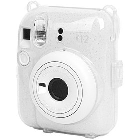 Resim Fujifilm Instax Mini 12 Fotoğraf Makinesi + 20'Li Film + Kıskaçlı Resim Standı + Simli Pleksi Kılıf Seti 