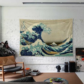 Resim The Great Wave of Kanagawa Duvar Örtüsü - 60 cm x 90 cm 