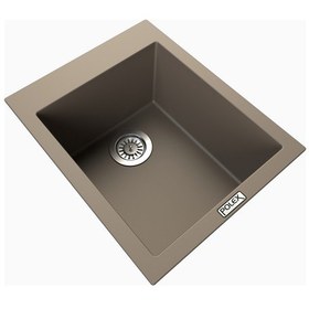 Resim Polex Cristalüx Granit Evye P-05 Toprak Tezgah Altı Ve Tezgah Üstü Kare Mutfak Evyesi 41x51 CM 