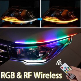 Resim Rgb Far Kaşı Gündüz Ledi Audi Stil Kayar Sinyalli Flexible Neon 