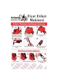 Resim Etiket Makinesi Mavi 1 Adet Yeşil Fiyat Etiketi 10 Rulo Sekiz Haneli Fiyat Etiketi Makinası Lira Dolar Euro Dayanıklı 
