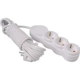 Resim Storemax 3lü 2 Metre Grup Priz Uzatma Kablosu, Çocuk Korumalı, Klemensli Topraklı Priz - 3500 Watt, 16 Amper, 250 Volt, Beyaz Renk (2 Metre) 