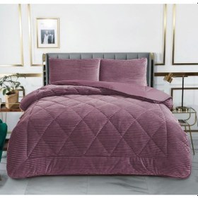 Resim Laris Yorgan Seti Fuşya 195x 215 Fuşya 