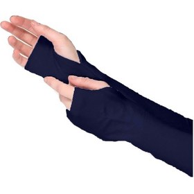 Resim Sonbaharmoda Parmak Geçmeli Penye Esnek Likralı Kolluk 1 Çift Lacivert 