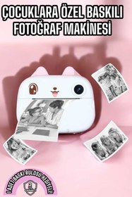 Resim Ronanna Çocuk Fotoğraf Makinesi Dijital HD Video Rulo Kağıt Baskılı Yazıcı 