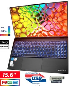 Resim Everest Everbook Core i5 1135G7 32GB RAM 512GB SSD 15.6\ iPS Usb 3.2 RGB Işıklı Klavye Laptop EB-15R 