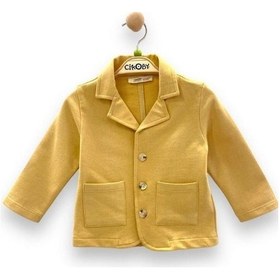 Resim Erkek Bebek Örme Hırka Ceket-13809 Hardal 