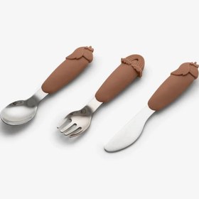 Resim Citron 3'lü Silikon Saplı Paslanmaz Çelik Çatal Bıçak ve Kaşık Takımı - Unicorn 1286067 