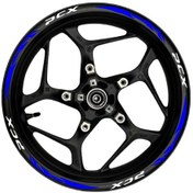 Resim Mixgiftz Pcx Beyaz Yazılı Mavi Reflektif Pençe Şeritli 