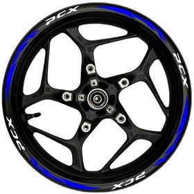 Resim Mixgiftz Pcx Beyaz Yazılı Mavi Reflektif Pençe Şeritli 