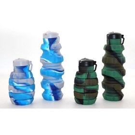 Resim ENGSTORE El Bombası Tasarımı Katlanabilir Portatif Silikon Su Şişesi 500 Ml 