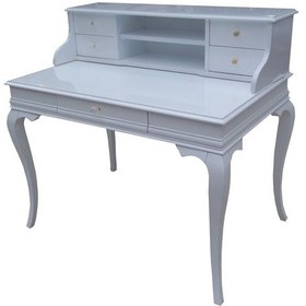 Resim Bengimobilya Çalışma Masa Model Parlak Beyaz Kayın Aslan Ayak, Porselen Kulp I (377592499) Beyaz 