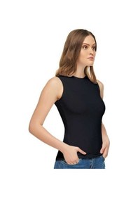 Resim Dizzyfantezi Sıfır Kol Likralı Elastan Atlet Body Siyah 2201 SIYAH 