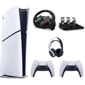 Resim Sony Playstation 5 Slim Digital 1 TB YD + 2 Kol + Direksiyon Seti + Pulse 3D Kulaklık 