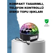 Resim Taşınabilir Rgb Disko Topu Bluetooth ve Uzaktan Kumanda Özellikli 