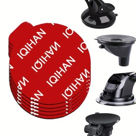 Resim 5 adet iQIHAN Ekstra Güçlü Yapışkanlı Araba Gösterge Paneli Emme Kupa Montaj Pedleri - Çift Taraflı, Yüksek Kalite, 80mm (3.15") Kırmızı Dairesel Yedek Diskler için Araç Kamerası/GPS/Tel Tutucular, Isıya Dayanıklı ve Çok Amaçlı Kullanım, Çift Taraflı Tasarım, Yüksek Bağlantı Yapıştırıcısı 