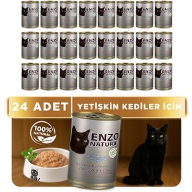 Resim Enzo Natural Balık Etli Konserve Yaş Kedi Maması 410 Gr X 24 