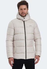 Resim Slazenger GANEA IN Erkek Kapüşonlu Şişme Bej Mont & Kaban 