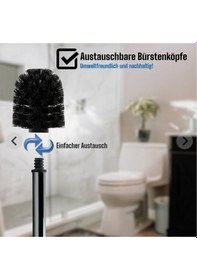 Resim Paslanmaz Metal Wc Klozet Tuvalet Fırçası 33x8x7 1 Adet 