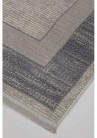 Resim Enti Dora 1902 Gri Salon Halısı Kesme Yolluk Yumuşak Doku Kaymaz Tozumaz Halısı Gri 