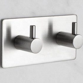 Resim Deltahome Paslanmaz Çelik 2 Adet 2 Topuzlu Askılık Bornoz Askısı Inox 