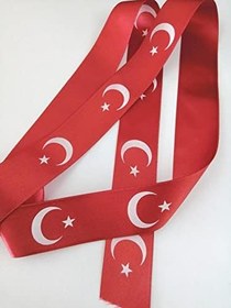 Resim Türk Bayrağı Desenli Saten Kurdele 