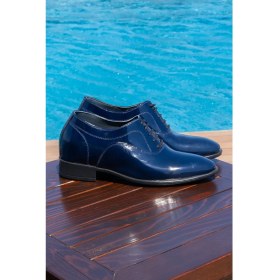 Resim Elevold Yapımı Hakiki Deri Özel Koleksiyon Rugan +7 Cm Boy Uzatan Gizli Topuk Klasik Ayakkabı Damatlık 