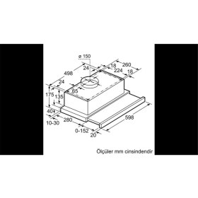 Resim Bosch DFT63CA21T Sürgülü Aspiratör 300 m3/saat Beyaz Renkli Mekanik Kontrol Özellikli 