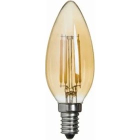 Resim Edison 4 Watt E14 C35 LED Flamanlı Buji Rustik Ampul 440lm Günışığı Renkli E14 Duy Tipi 