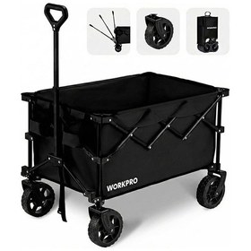Resim Workpro Wp285015 80kg 4 Tekerli Katlanabilir Ağır Hizmet Taşıma Arabası 