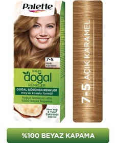 Resim Palette Kalıcı Doğal Renkler Saç Boyası 7-5 Açık Karamel 