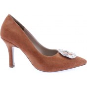 Resim DGN K3115 Kadin Sivri Burun Kristal Taşli Aksesuarli Topuklu Ayakkabi 