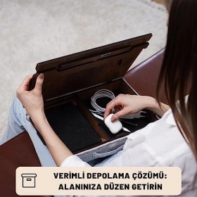 Resim - LS051 Minderli Eğim Ayarlanabilir Mousepadli Laptop Sehpası 
