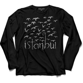 Resim Kendim Seçtim Istanbul Martı Galata Konstantinopolis Osmanlı Uzun Kollu Tişört Baskılı Çocuk T-Shirt 