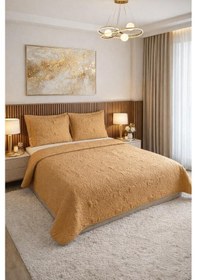 Resim Elevora Çift Taraflı Çift Kişilik Yatak Örtüsü 230x250 Krem Bej Krem - Bej 